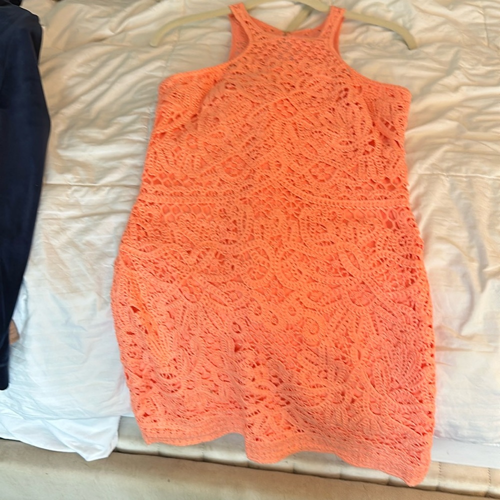 Lilly Pulitzer orange crochet dress size XS